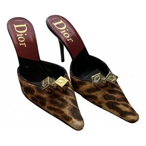 ICONIC VINTAGE DIOR DICE PONYHAIR MULES